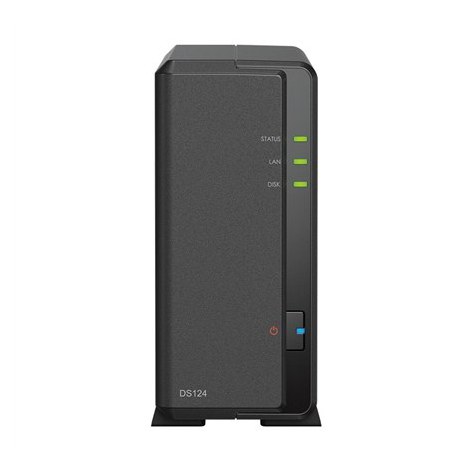 Synology | Tower NAS | DS124 | up to 1 HDD/SSD | Realtek | RTD1619B | Processor frequency 1.7 GHz | 1 GB | DDR4 - 2